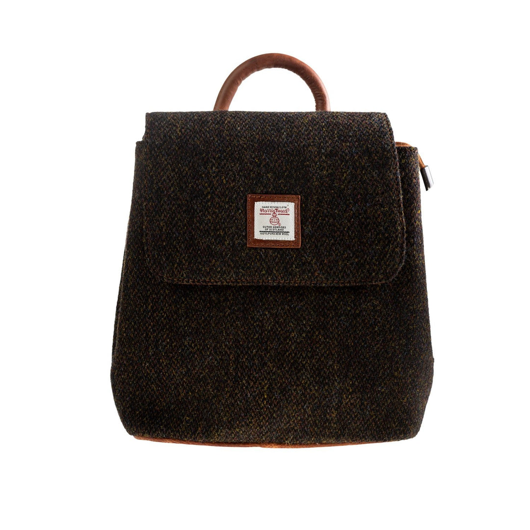 Ht Leather Flapover Backpack Dark Brown Barleycorn / Tan - Dunedin Cashmere