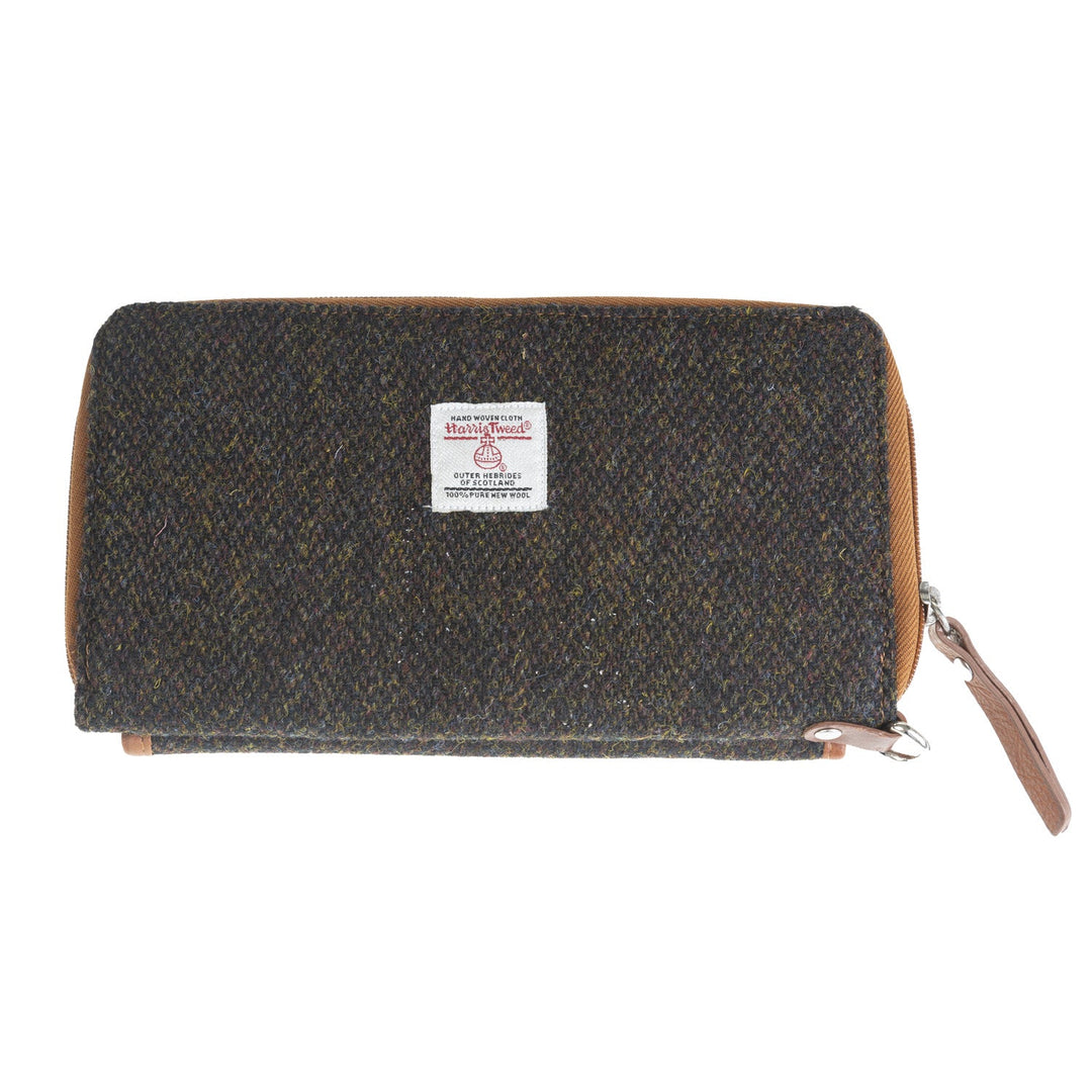 Ht Leather Ladies Hand Bag Dark Brown Barleycorn / Tan - Dunedin Cashmere