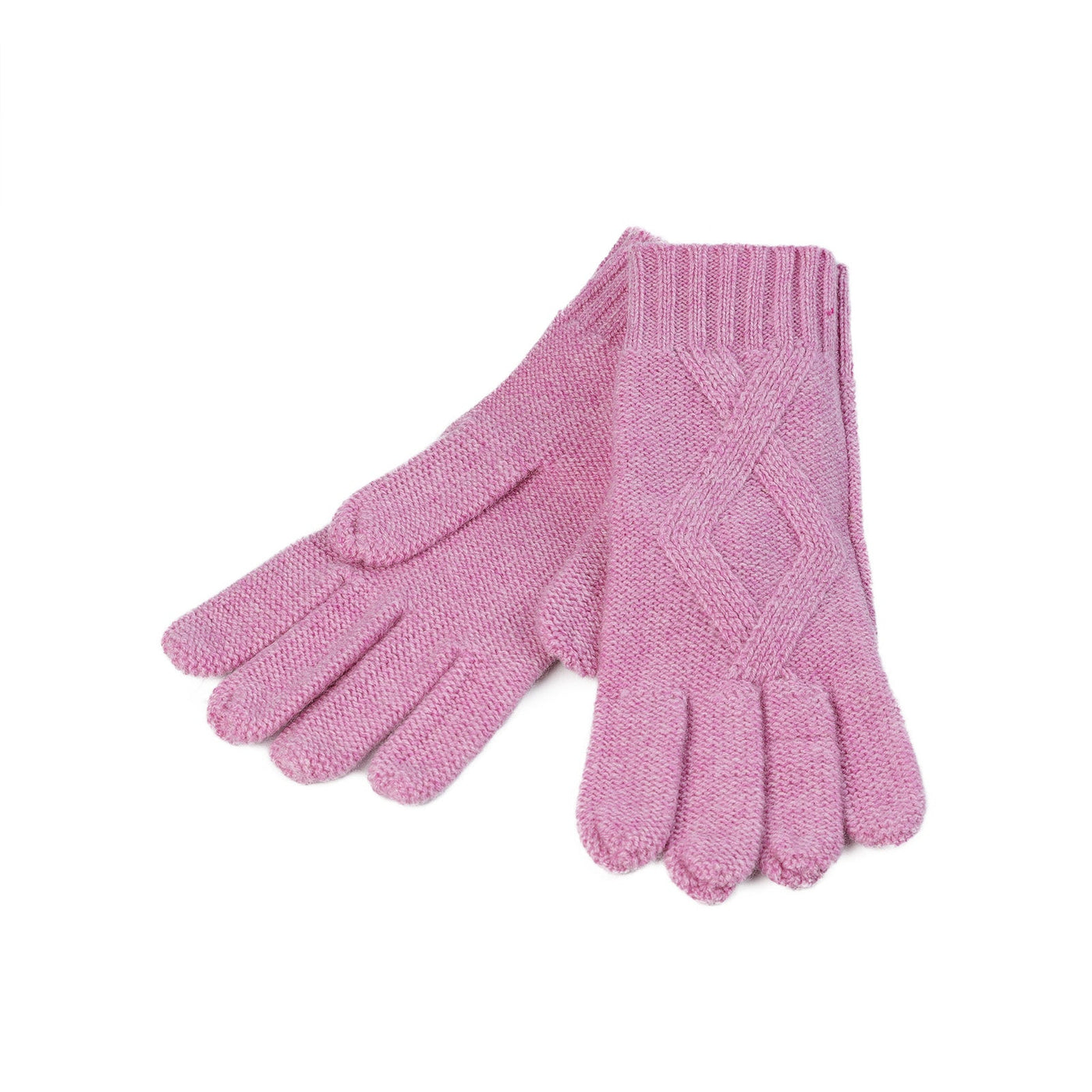 Ladies Racking Rib Detail Glove Marl Lilac - Dunedin Cashmere