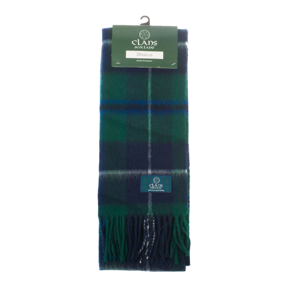 Lambswool Scottish Tartan Clan Scarf Douglas - Dunedin Cashmere