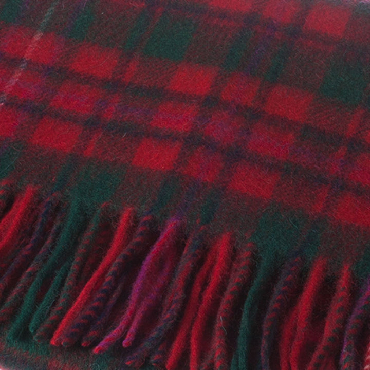 Lambswool Scottish Tartan Clan Scarf Mackinnon Red - Dunedin Cashmere