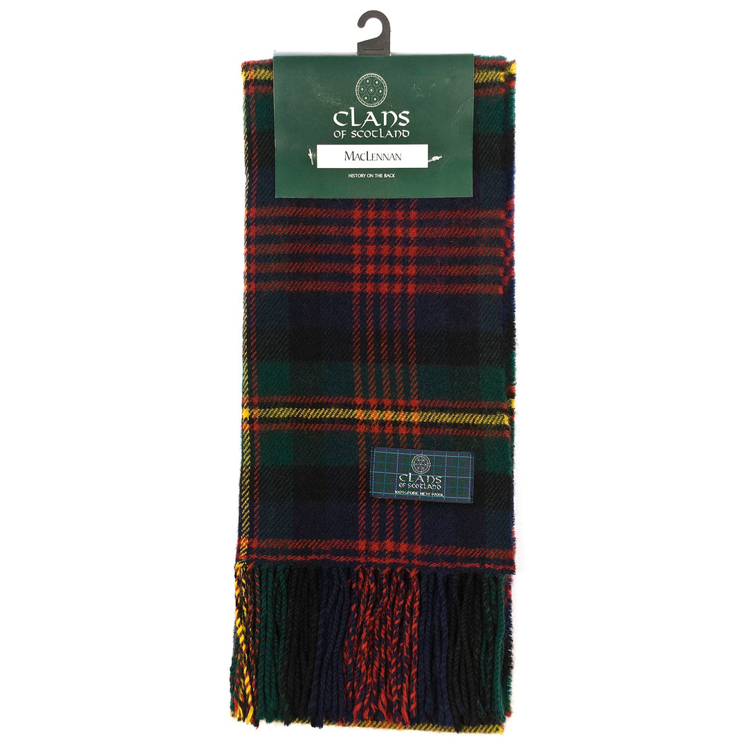 Lambswool Scottish Tartan Clan Scarf Maclennan - Dunedin Cashmere
