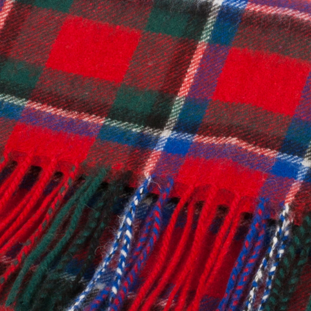 Lambswool Scottish Tartan Clan Scarf Sinclair Red - Dunedin Cashmere