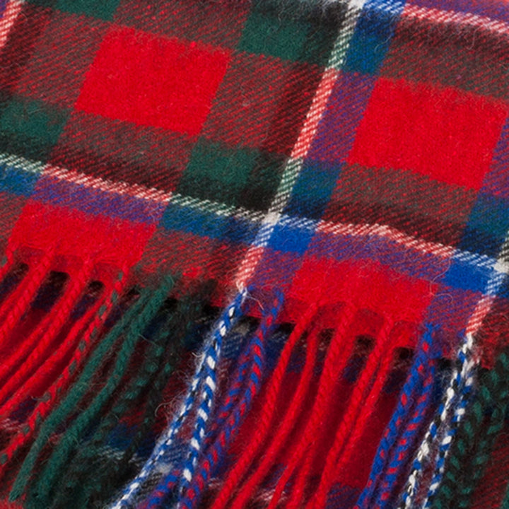 Lambswool Scottish Tartan Clan Scarf Sinclair Red - Dunedin Cashmere