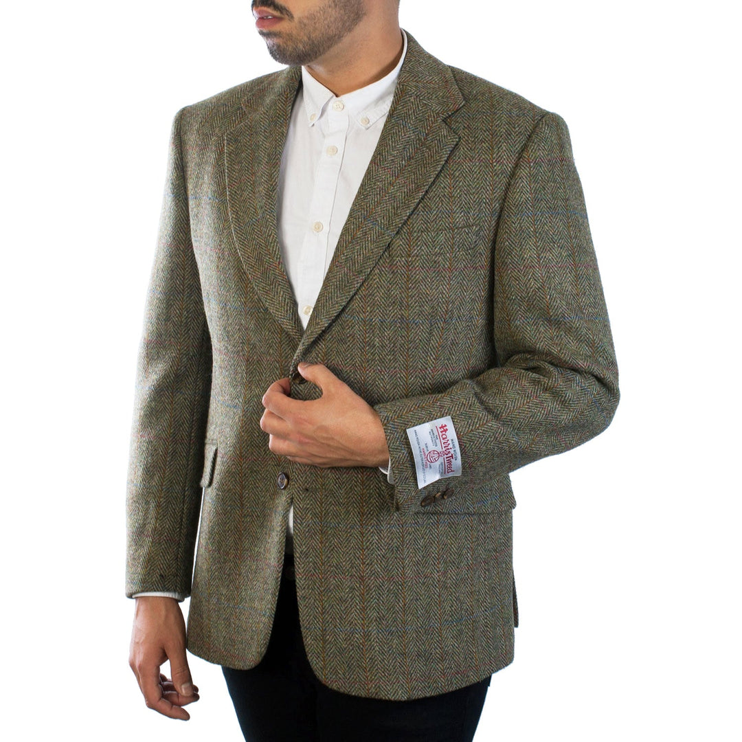 Men's Barra Harris Tweed Jacket GREEN Dunedin Cashmere