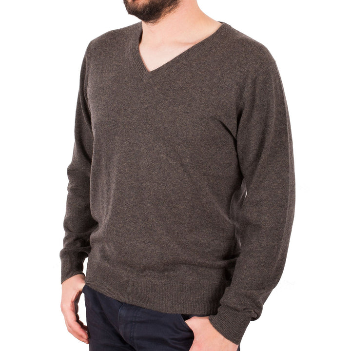 Men's Dunedin Cashmere 100% Cashmere V Ptarmigan - Dunedin Cashmere