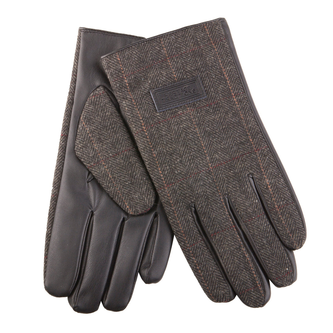 Men's Heritage Traditions Tweed Gloves Grey - Dunedin Cashmere
