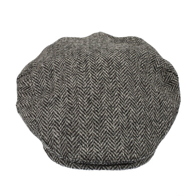 Men's Highland Harris Tweed Flat Cap Black/Grey - Dunedin Cashmere
