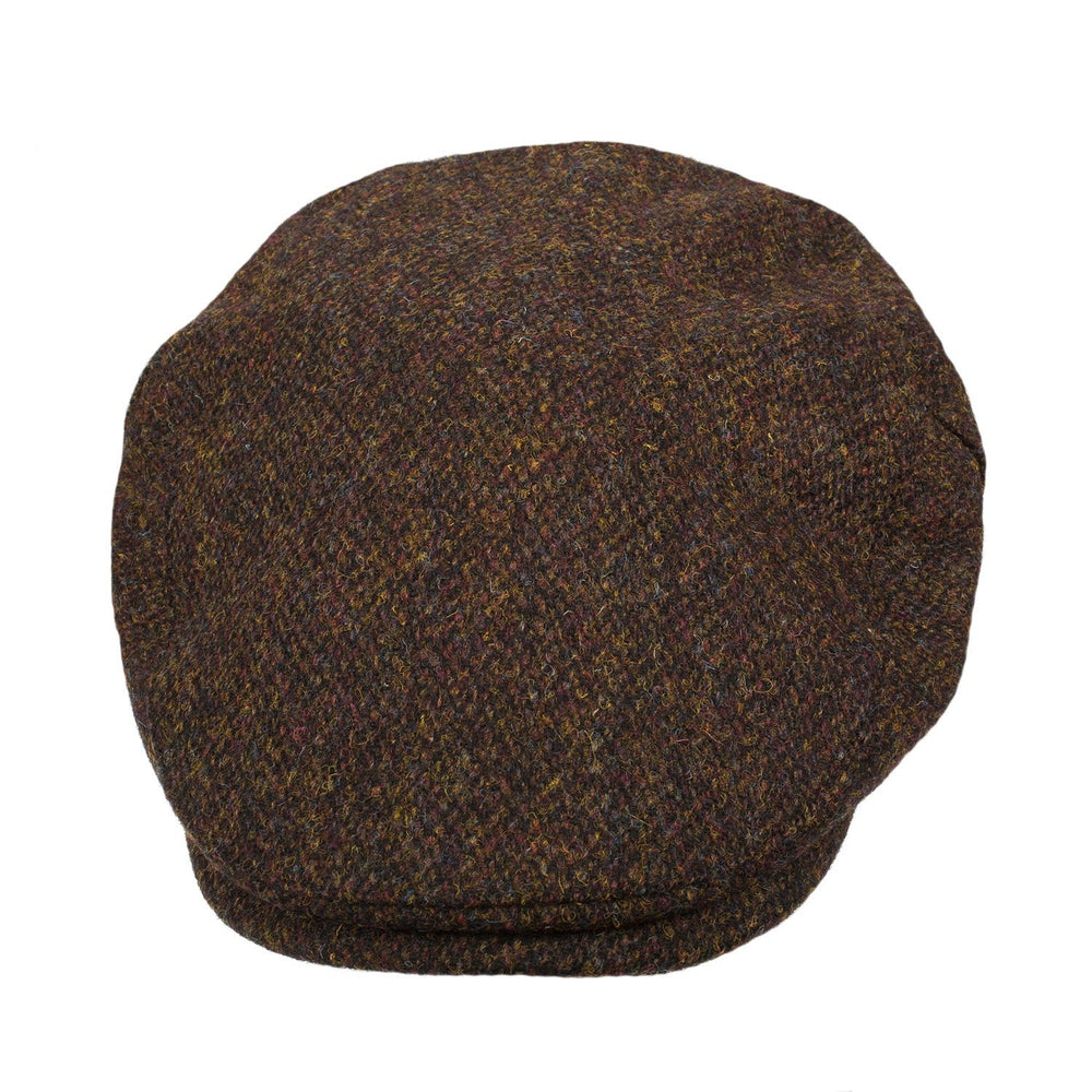 Men's Highland Harris Tweed Flat Cap Brown Barleycorn - Dunedin Cashmere
