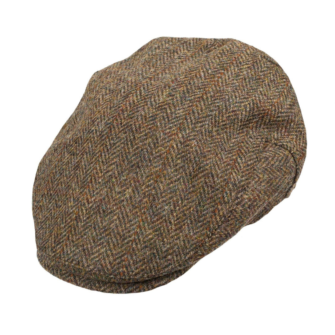 Men's Highland Harris Tweed Flat Cap Brown/Green - Dunedin Cashmere