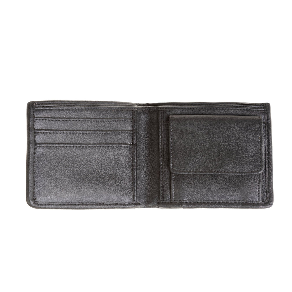 Mens Ht Vegan Leather Wallet Grey & Red Check / Black - Dunedin Cashmere