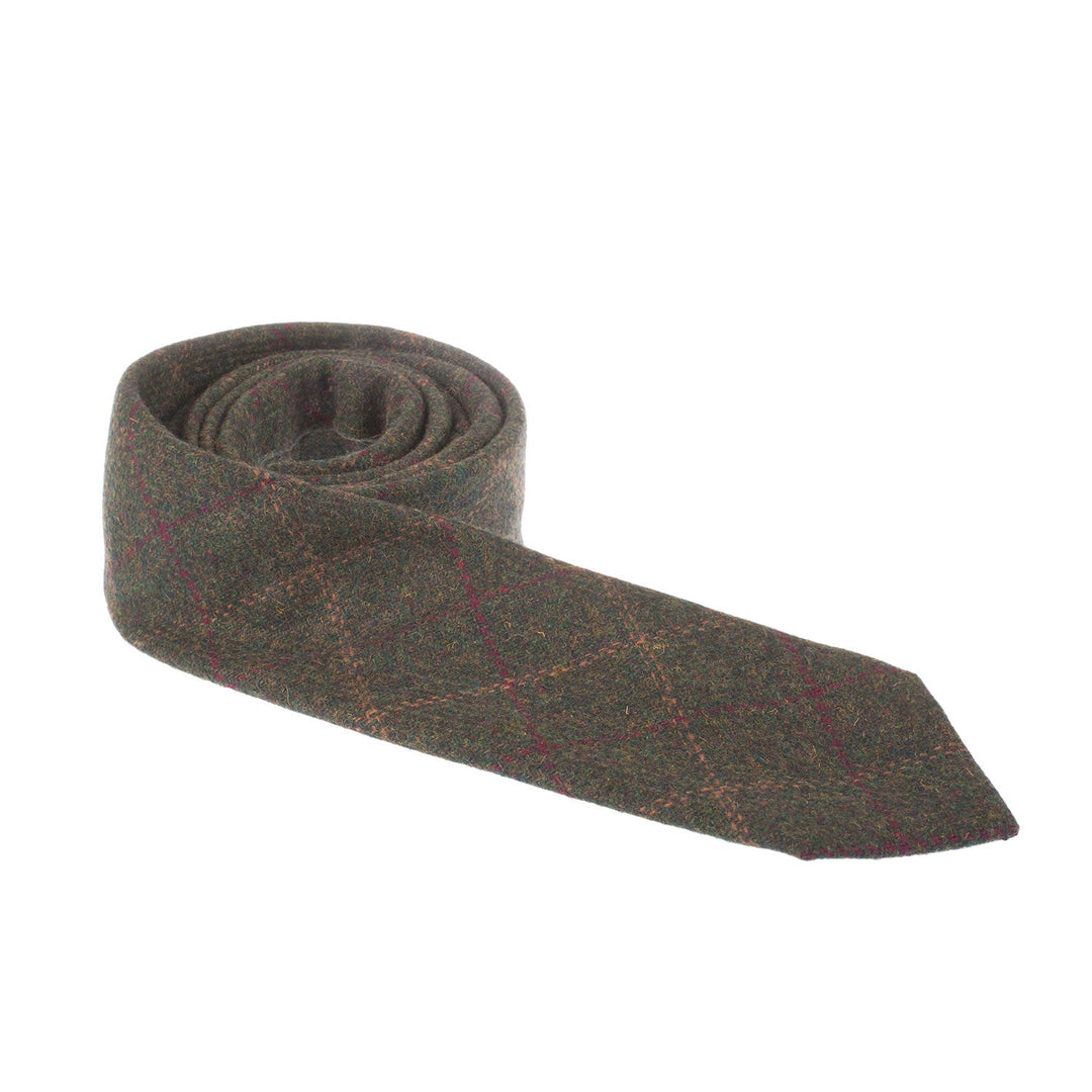 Men's Tweed Windowpane Check Tie - Dunedin Cashmere