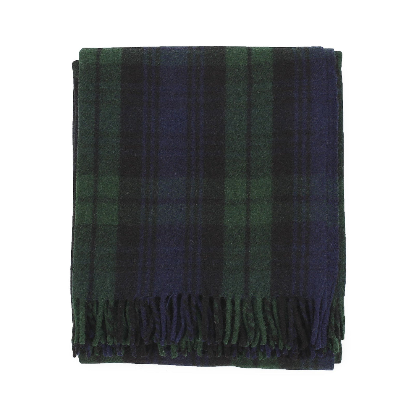 Recycled Wool Tartan Blanket Throw Black Watch - Dunedin Cashmere