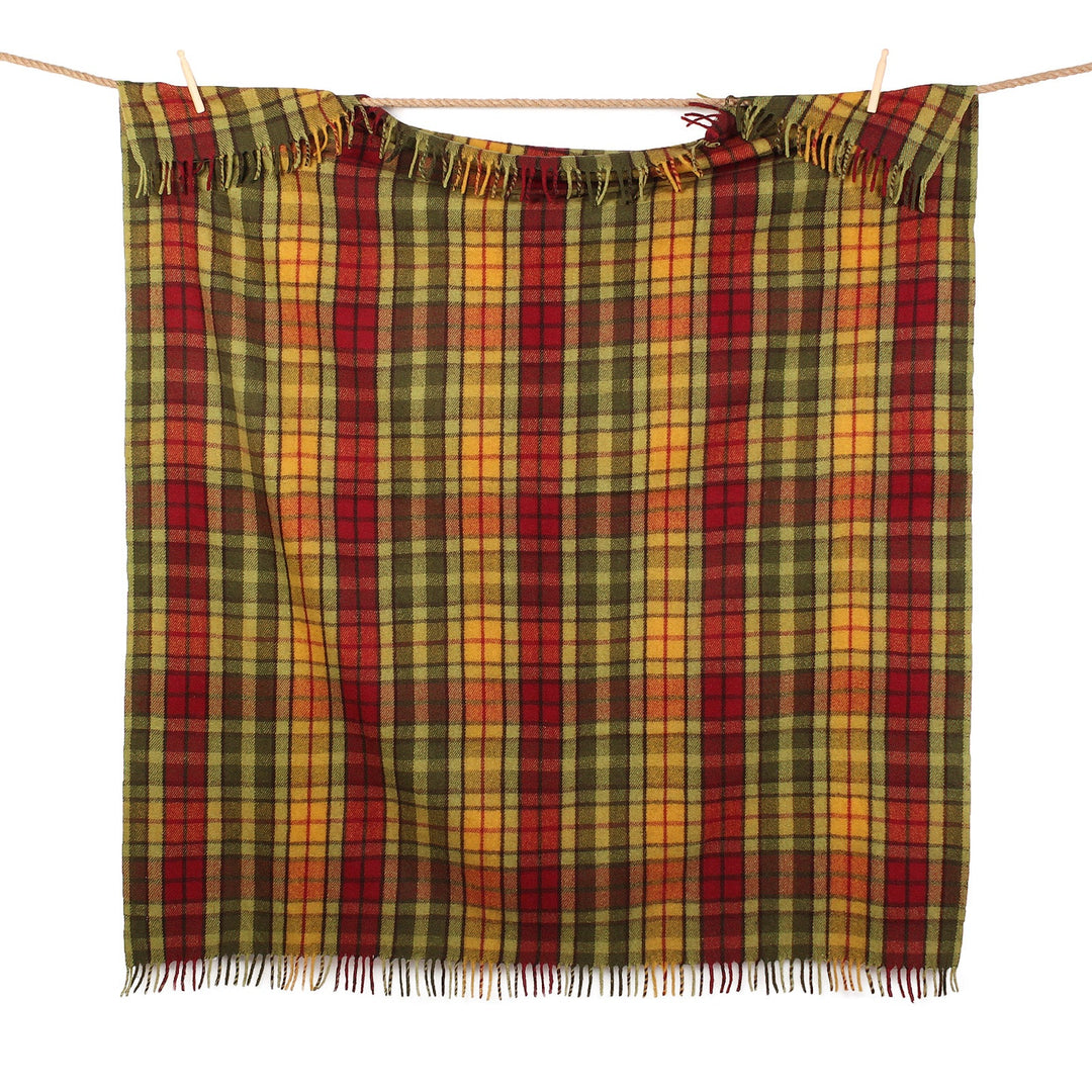 Recycled Wool Tartan Blanket Throw Buchanan Autumn - Dunedin Cashmere