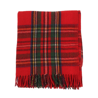 Recycled Wool Tartan Blanket Throw Stewart Royal - Dunedin Cashmere