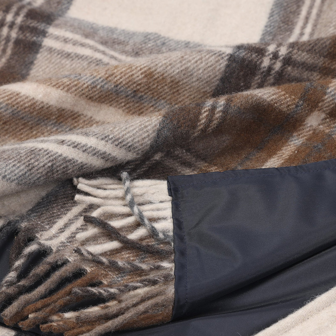 Tartan Picnic Blanket Stewart Natural Dress - Dunedin Cashmere