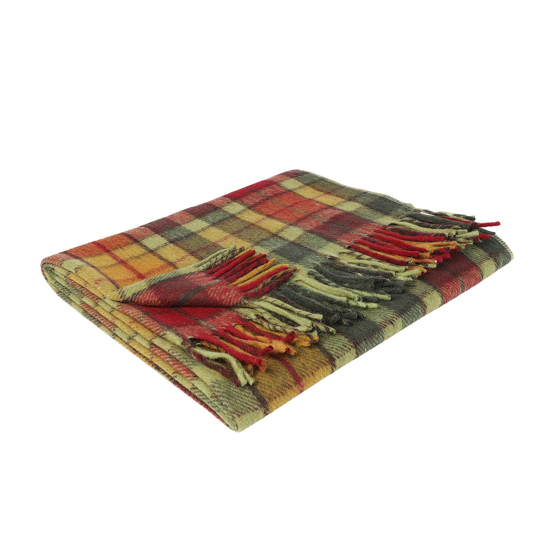 Wool Blend Tartan Knee Blanket Buchanan Autumn - Dunedin Cashmere