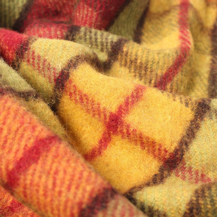 Wool Blend Tartan Knee Blanket Buchanan Autumn - Dunedin Cashmere