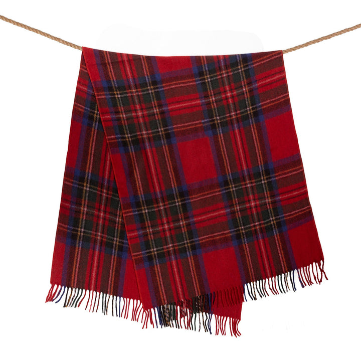 Wool Blend Tartan Knee Blanket Stewart Royal - Dunedin Cashmere